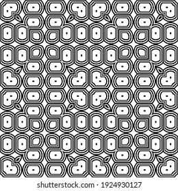 Design seamless monochrome pattern. Abstract geometrical background. Vector art