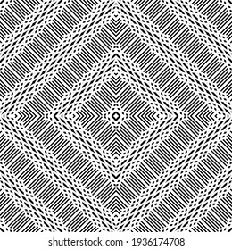 Design seamless monochrome pattern. Abstract geometrical stripy background. Vector art