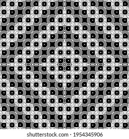 Design seamless monochrome pattern. Abstract geometrical background. Vector art