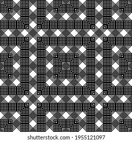 Design seamless monochrome pattern. Abstract geometric background. Vector art