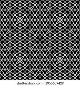 Design seamless monochrome pattern. Abstract geometric background. Vector art