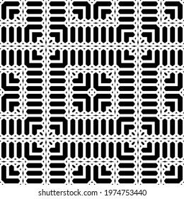 Design seamless monochrome pattern. Abstract geometrical stripy background. Vector art
