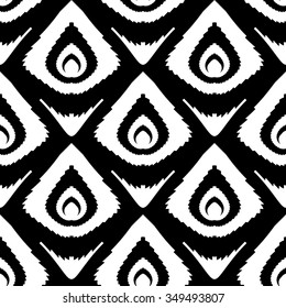 Design seamless monochrome pattern. Abstract geometric background. Vector art