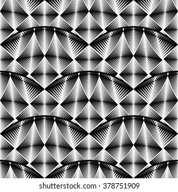 Design seamless monochrome pattern. Abstract geometric background. Vector art. No gradient