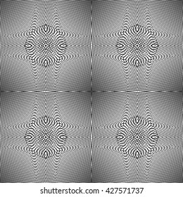 Design seamless monochrome pattern. Abstract grid textured background. Vector art. No gradient