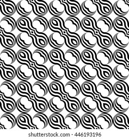 Design seamless monochrome pattern. Abstract striped background. Vector art