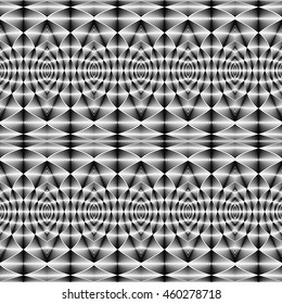 Design seamless monochrome pattern. Abstract illusion background. Vector art. No gradient