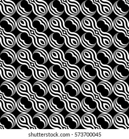 Design seamless monochrome pattern. Abstract striped background. Vector art