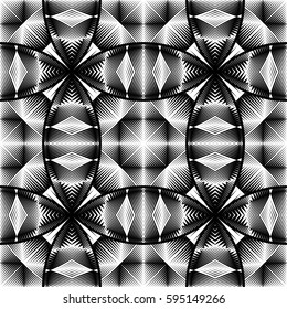 Design seamless monochrome pattern. Abstract geometric background. Vector art. No gradient