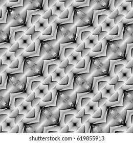 Design seamless monochrome pattern. Abstract illusion background. Vector art. No gradient