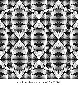 Design seamless monochrome pattern. Abstract geometric background. Vector art. No gradient