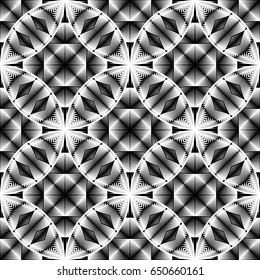Design seamless monochrome pattern. Abstract geometric background. Vector art. No gradient