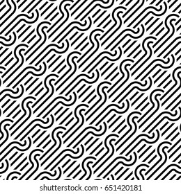 Design seamless monochrome pattern. Abstract background. Vector art