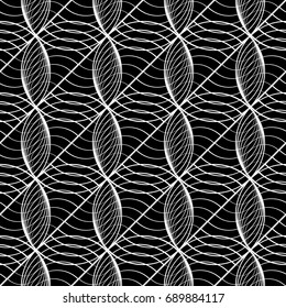 Design seamless monochrome pattern. Abstract grid textured background. Vector art. No gradient