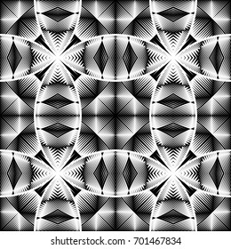 Design seamless monochrome pattern. Abstract geometric background. Vector art. No gradient
