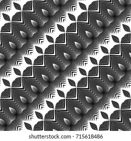 Design seamless monochrome pattern. Abstract zigzag background. Vector art. No gradient