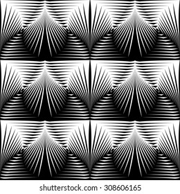 Design seamless monochrome shell pattern. Abstract striped background. Vector art. No gradient