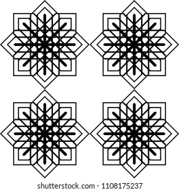 Design seamless monochrome snowflake pattern. Abstract background. Vector art