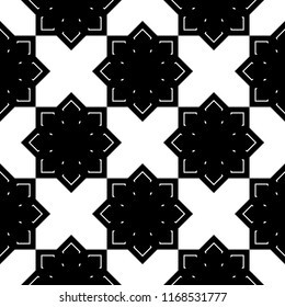Design seamless monochrome snowflake pattern. Abstract background. Vector art