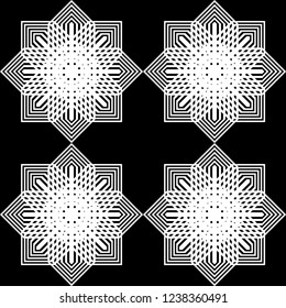 Design seamless monochrome snowflake pattern. Abstract background. Vector art