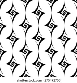 Design seamless monochrome spiral movement pattern. Abstract decorative background. Vector art