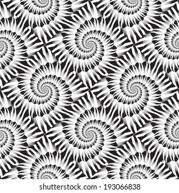 Design seamless monochrome spiral rotation pattern. Abstract decorative strip textured background. Vector art