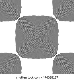Design seamless monochrome square background. Abstract stripe pattern. Vector art. No gradient