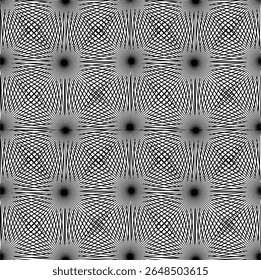 Design seamless monochrome square geometric pattern. Abstract grid textured background. Vector art.line art