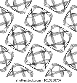 Design seamless monochrome square pattern. Abstract lines textured background. Vector art. No gradient
