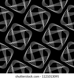 Design seamless monochrome square pattern. Abstract lines textured background. Vector art. No gradient
