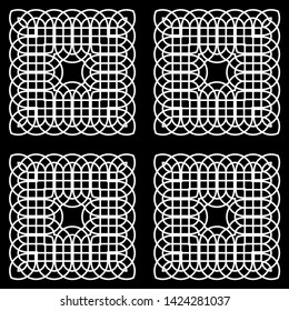 Design seamless monochrome square pattern. Abstract grating background. Vector art