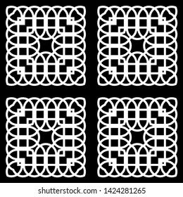 Design seamless monochrome square pattern. Abstract grating background. Vector art