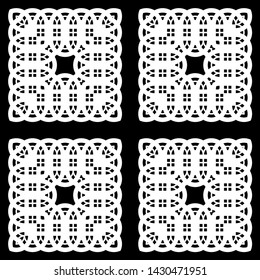 Design seamless monochrome square pattern. Abstract grating background. Vector art