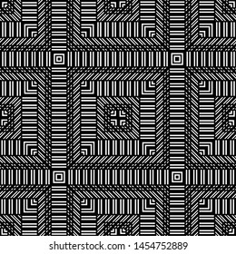 Design seamless monochrome square pattern. Abstract geometric background. Vector art