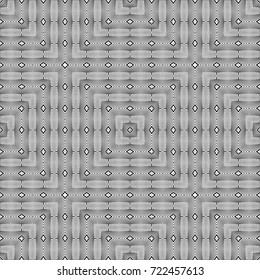 Design seamless monochrome square pattern. Abstract decorative background. Vector art. No gradient