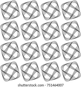 Design seamless monochrome square pattern. Abstract lines textured background. Vector art. No gradient