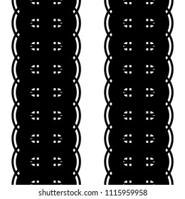 Design seamless monochrome strip pattern. Abstract waving background. Vector art. No gradient