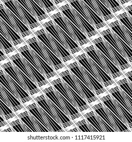 Design seamless monochrome striped pattern. Abstract lines textured background. Vector art. No gradient