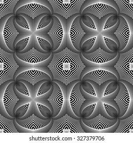 Design seamless monochrome striped pattern. Abstract decorative background. Vector art. No gradient