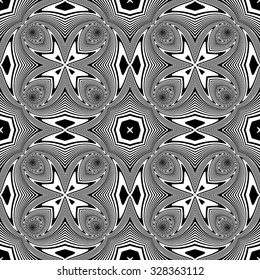 Design seamless monochrome striped pattern. Abstract decorative background. Vector art. No gradient