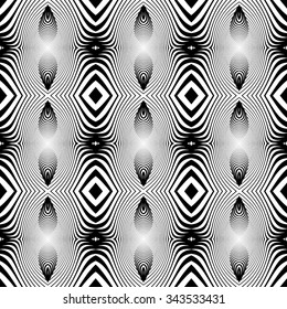 Design seamless monochrome striped pattern. Abstract textured background. Vector art. No gradient