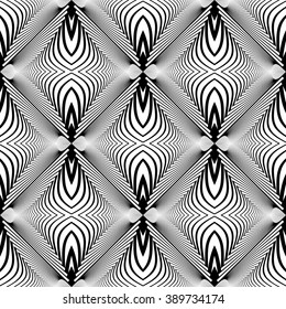 Design seamless monochrome striped pattern. Abstract decorative background. Vector art. No gradient