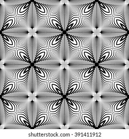 Design seamless monochrome striped pattern. Abstract decorative background. Vector art. No gradient
