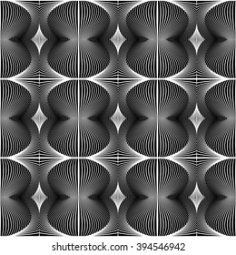 Design seamless monochrome striped pattern. Abstract decorative background. Vector art. No gradient