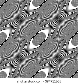 Design seamless monochrome striped pattern. Abstract decorative background. Vector art. No gradient
