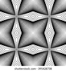 Design seamless monochrome striped pattern. Abstract textured background. Vector art. No gradient