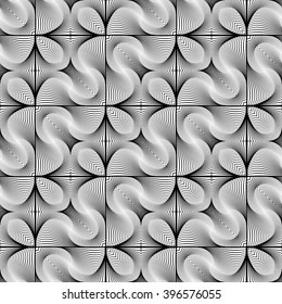 Design seamless monochrome striped pattern. Abstract decorative background. Vector art. No gradient