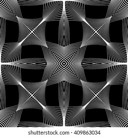 Design seamless monochrome striped pattern. Abstract decorative background. Vector art. No gradient
