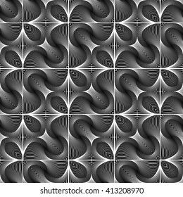 Design seamless monochrome striped pattern. Abstract decorative background. Vector art. No gradient