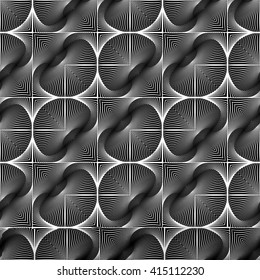 Design seamless monochrome striped pattern. Abstract decorative background. Vector art. No gradient